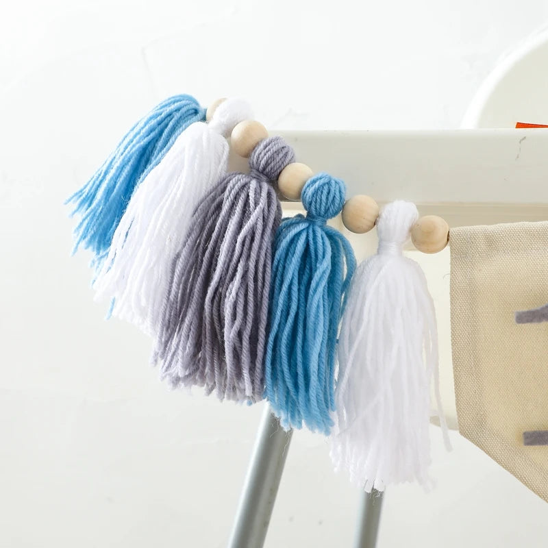 Let's Make Happy Birthday Banner Handmade Tassel Pendant First Boys Girl Baby Shower Birthday Party Balloon Decoration Supplies