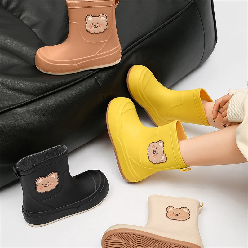 Cute Parent-Child Rain Boots Women's Anti-Slip Waterproof oes Four Seasons Universal Slip-Resistant Rubber Boots