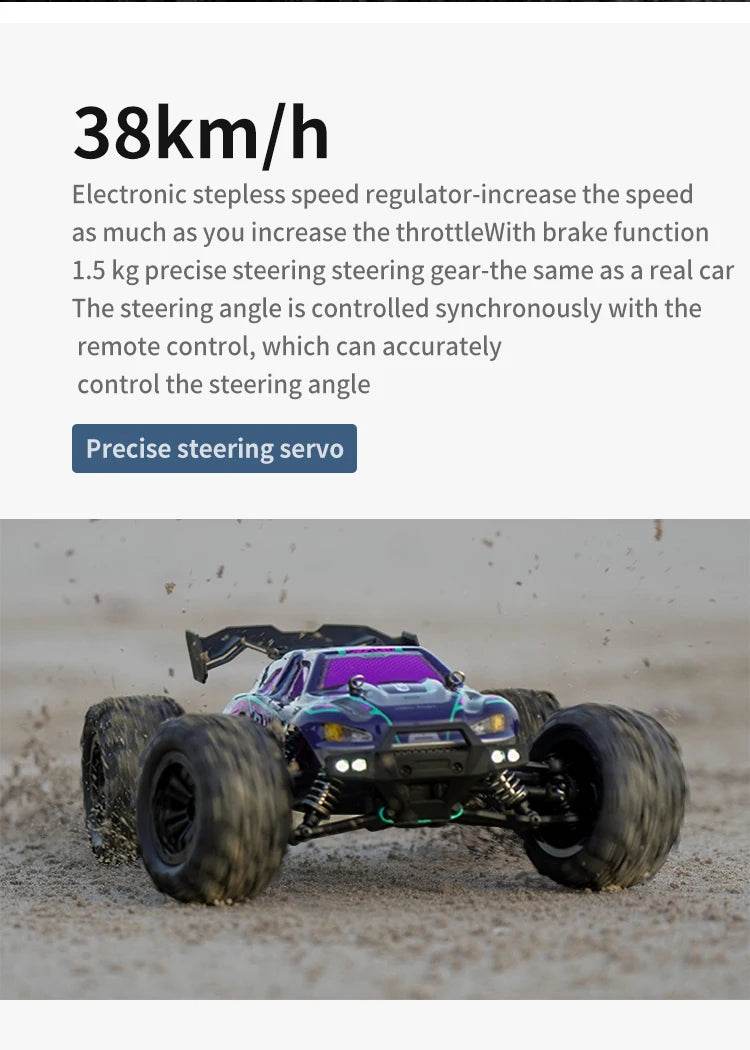 1:16 4WD RC Car 70KM/H Or 50KM/H With LED Remote Control Cars High Speed Drift Monster 4x4 Truck for Kids vs Wltoys 144001 Toys - AIAZ