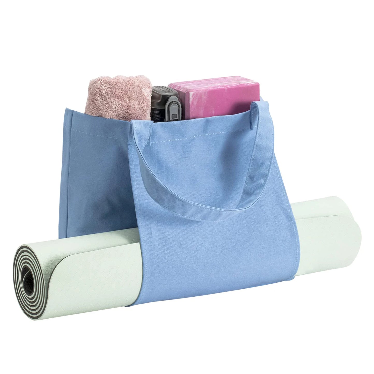 Yoga Mat Bag with Pockets Fits All Size Mats Multi-Functional Storage Pockets Durable Canvas Large Yoga Mat Tote Sling Carrier
