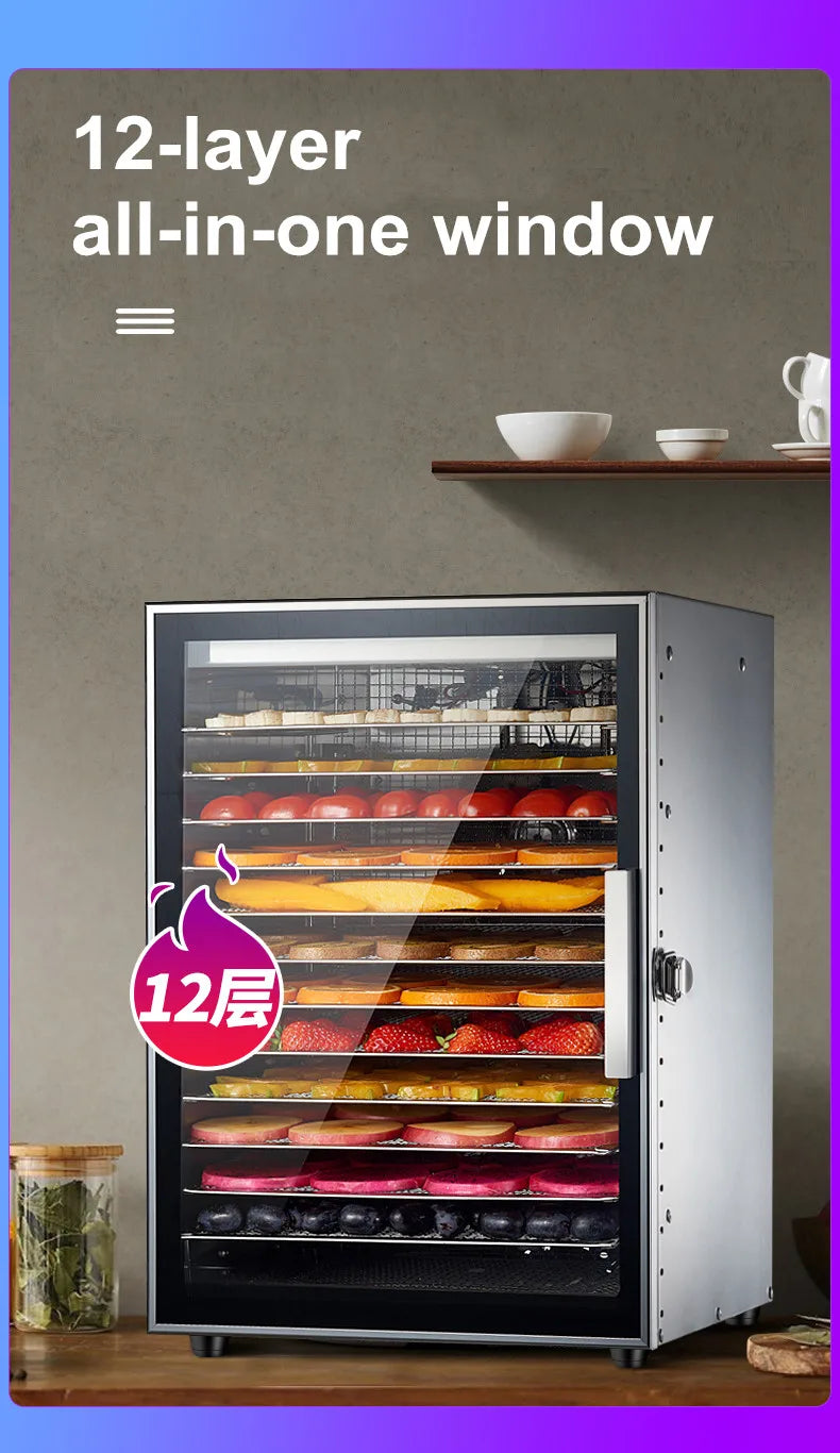 220V 110V Dry Fruit Machine Food Dehydration Dryer Fruit Dryer Commercial Stainless Steel Food Dryer Dried Vegetables Pet Snacks