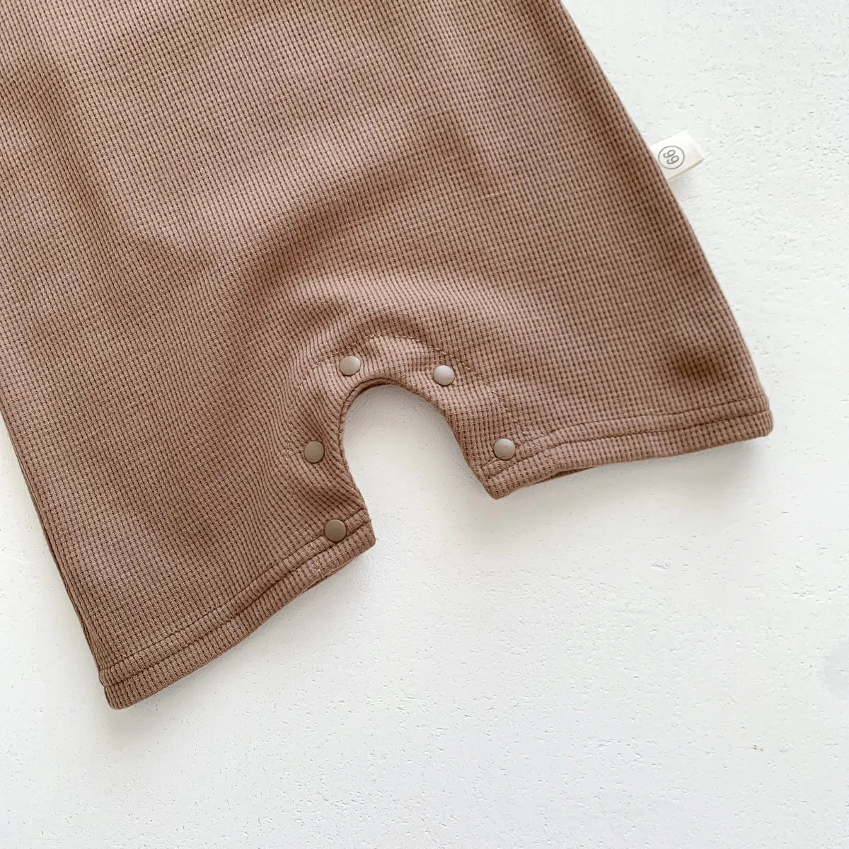 New In Summer Kids Baby Girls Boys Short Sleeve Waffle Patch Bear Infant Newborn Jumpsuits Cotton Romper Gift Hat with Ear