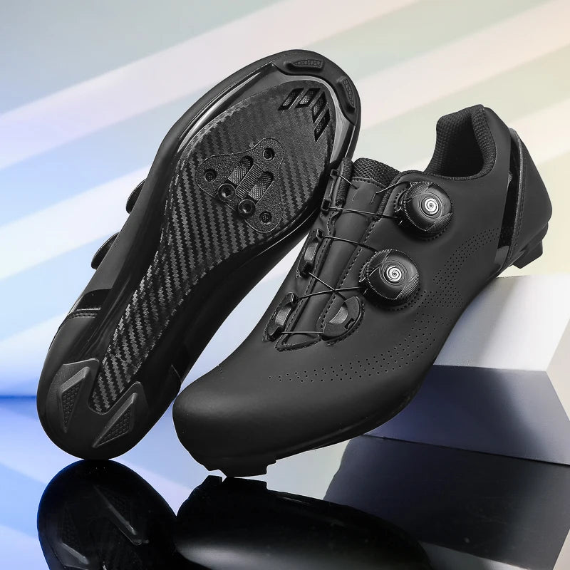 Breathable road cycling shoes for indoor and outdoor cycling, adjustable buckle closure, durable TPU sole, cycling accessories