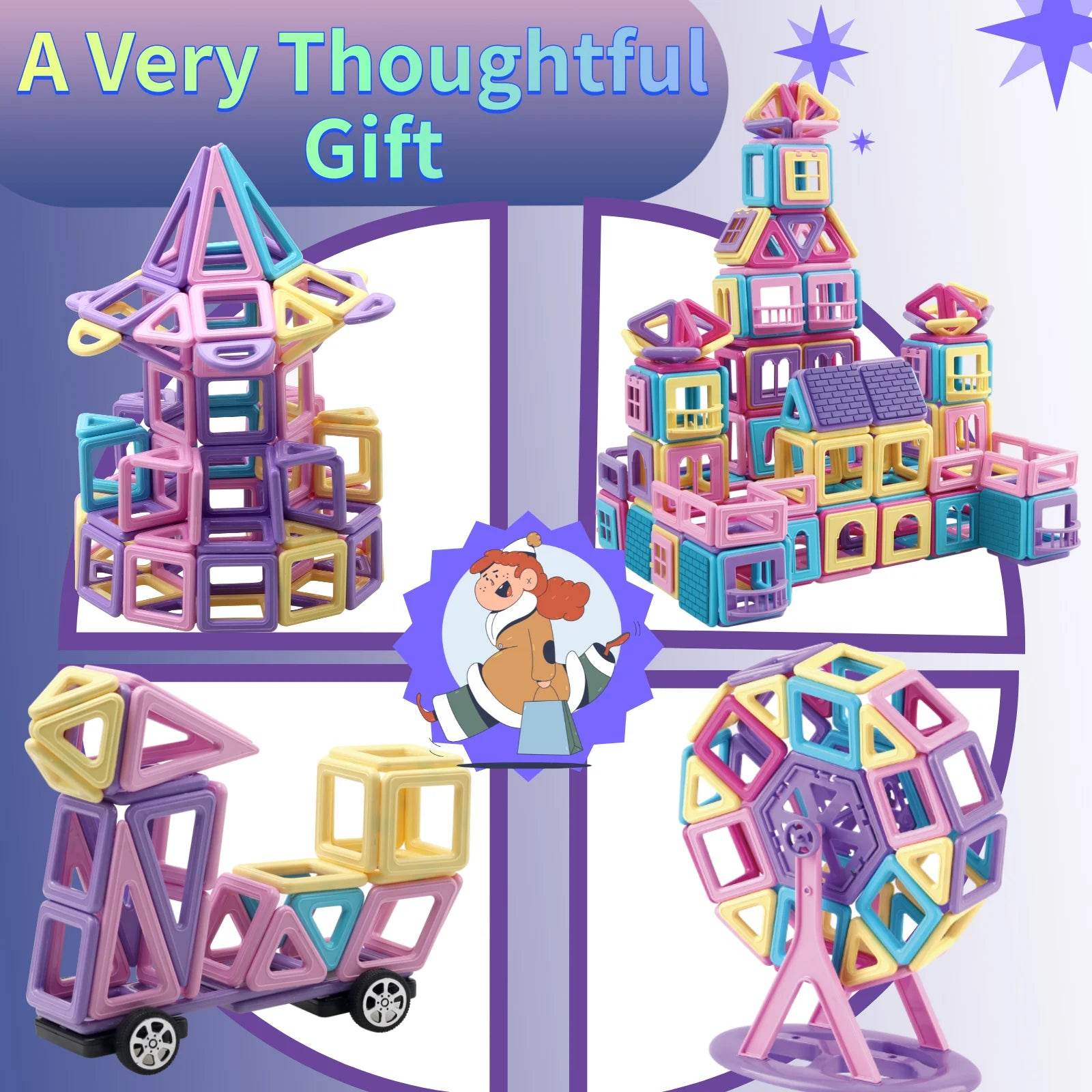 152 Piece Magnetic Building Block Toys Suitable for Boys and Girls Aged 3 Above Magnetic Construction Blocks Birthday Gifts. - AIAZ