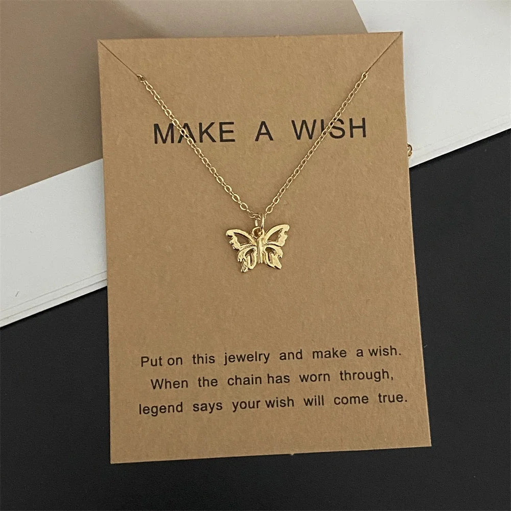 New Fashion Love Heart Pendant Necklace Animial Plam Geometric Trendy Gift Necklace Golden Color Collar Jewelry Wholesale