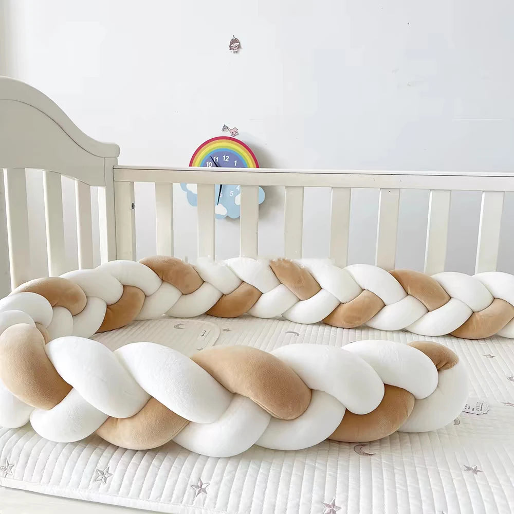 Infant Bebe 1-4M Crib Protector Cot Bumper Bed Braid Knot Pillow Cushion 3 Shares Baby Room Deco Bedding Accessory