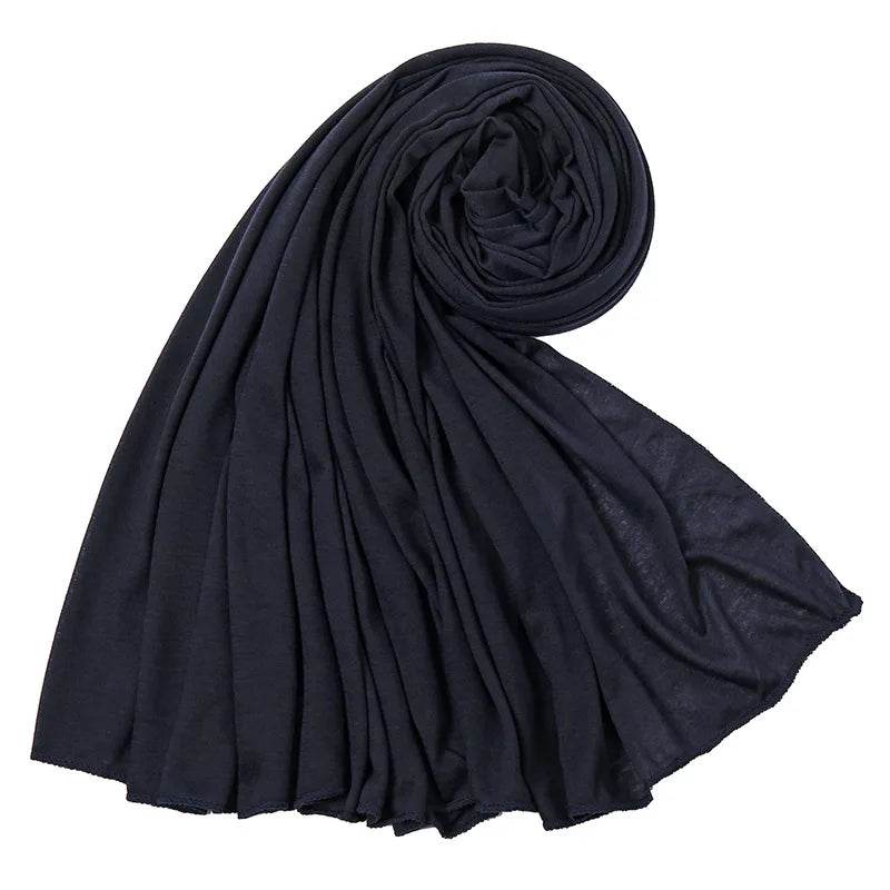 Hot Muslim Fashion Woman Soft Hijabs Scarf Shawl Plain Cotton Jersey Scarves Turban Women Long Shawls Head Wrap Headband Abaya - AIAZ