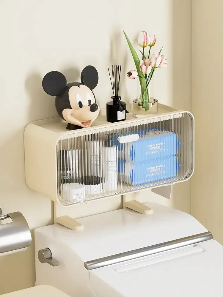 No Drill Wall Mounted Toilet Rack for Bathroom Cabinet Shelf, Plastic Storage Stand, Shower Organizer, Bath Holder Accessories