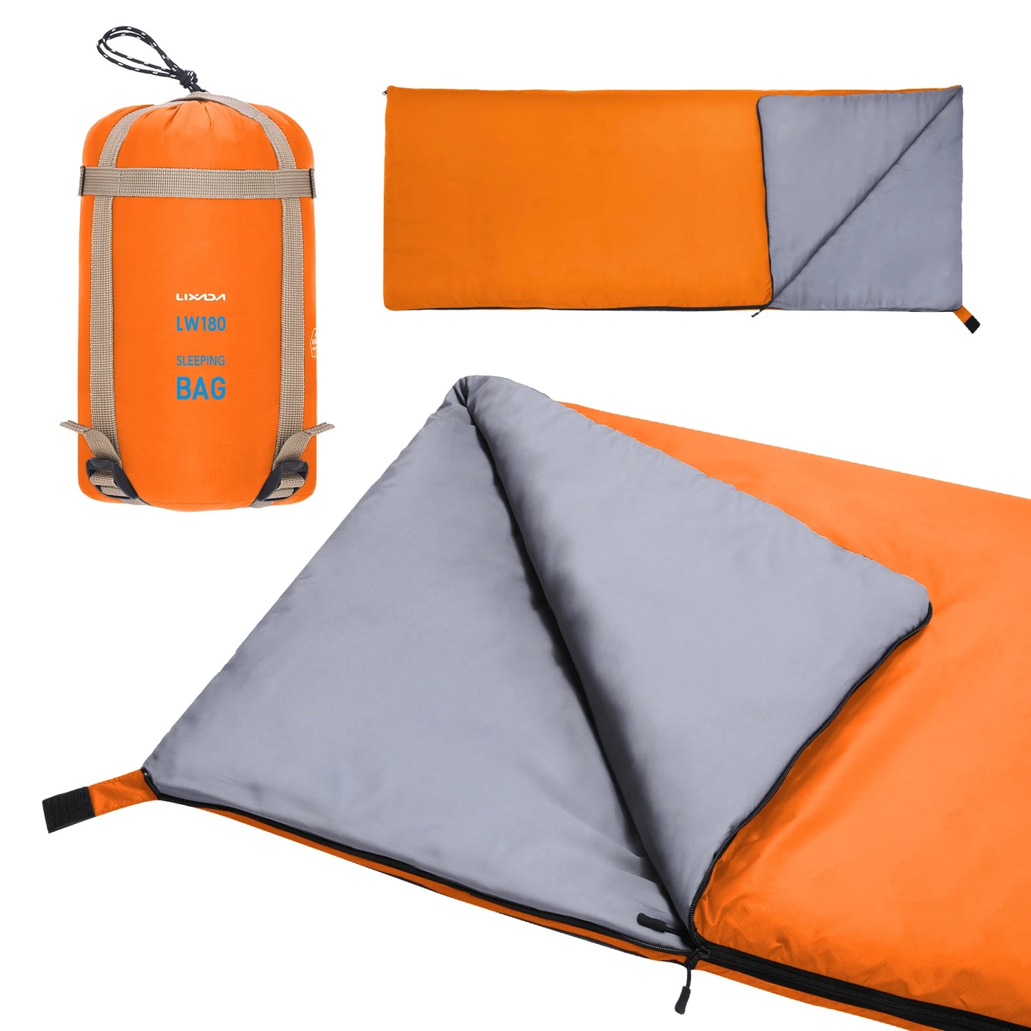 LIXADA Envelope Sleeping Bag Adult Camping Outdoor Mini Walking beach Sleeping Bags Ultralight Travel Bag Spring Autumn