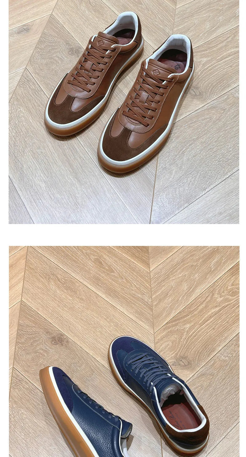 Real Leather Deqin oes ex Casual Cross Bule Sle Spring Summer Color Blo Leisure Board oes Trendy Women's Men's