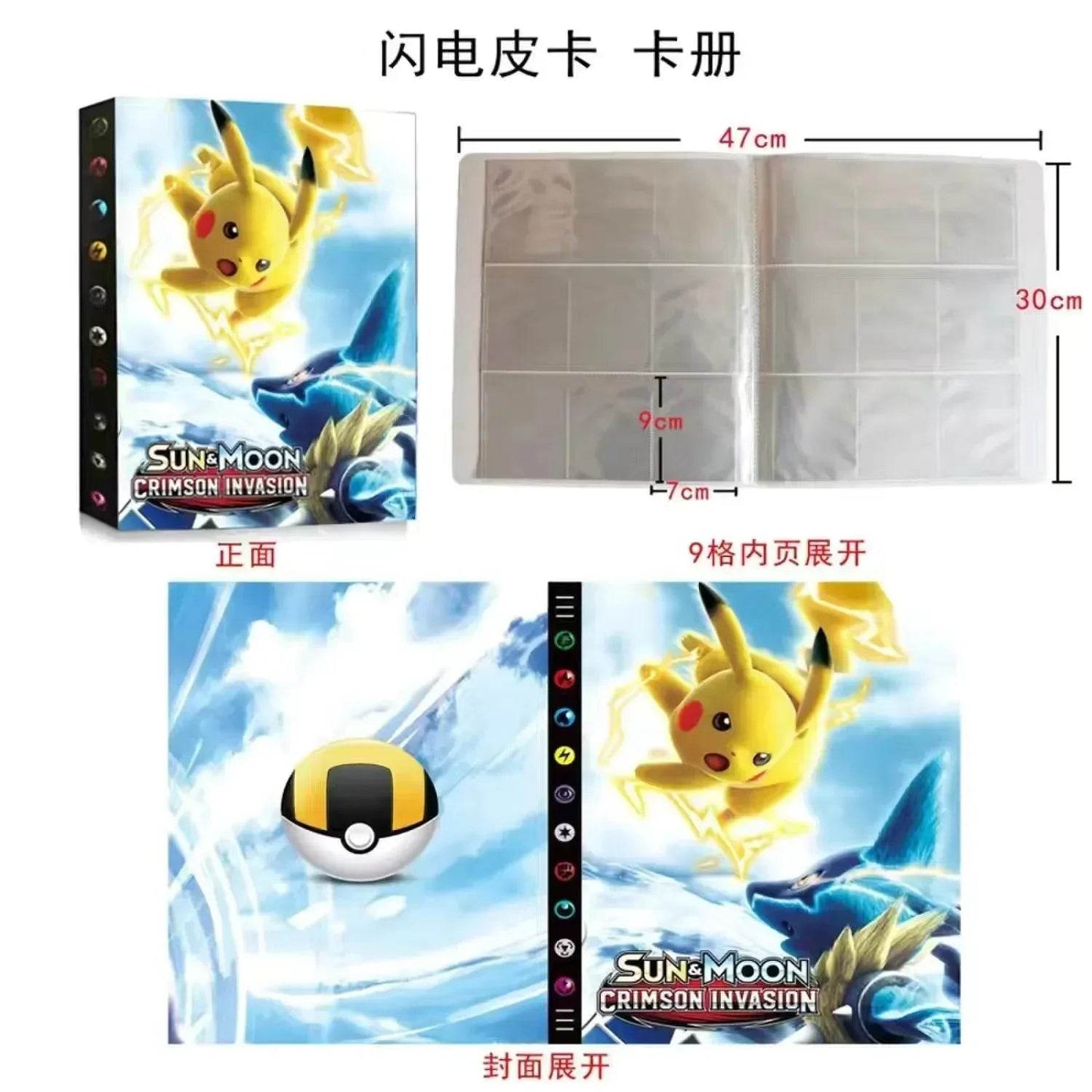 2025 New 9-Pocket Page 432Pcs Holder Album Toys Collections Pokemones Cards Album Book Top Loaded List Toys Gift for Children - AIAZ