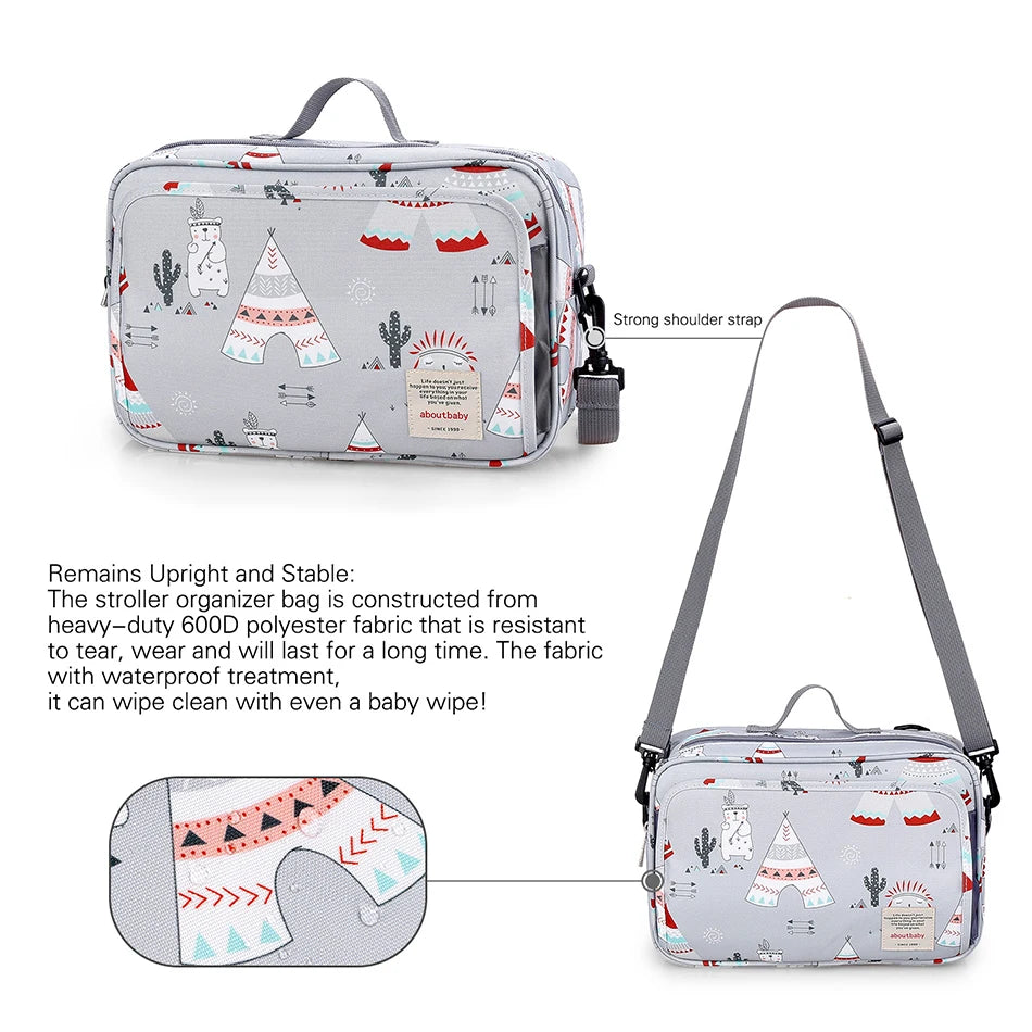 Women Multi-functional Messenger Bags Outdoor Waterproof Stroller Hanging Bag Baby Diaper Bags Adult Casual Cartoon Shoulder Bag