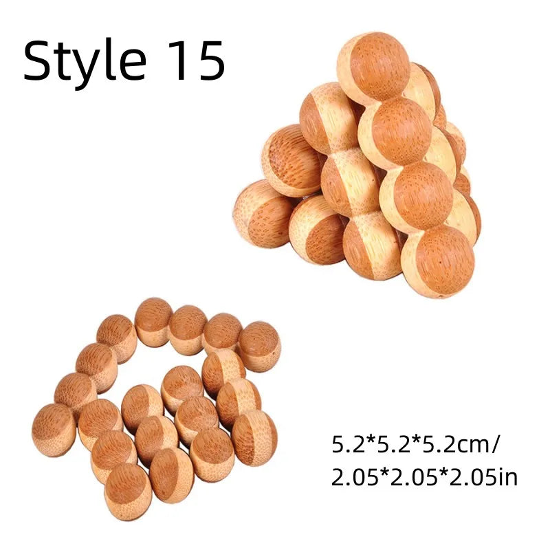 New Wooden Kong Ming Lock Lu Ban Lock IQ Brain Teaser Educational Toy Children Montessori 3D Puzzles Game Unlock Toys Kid Adult