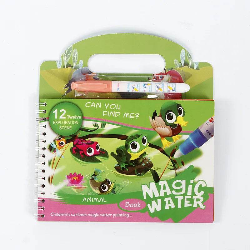 Magical Water Painting Book Toddler Early Education Toys Reusable Magic Drawing Coloring Book for Kids Children Montessori Toys - AIAZ