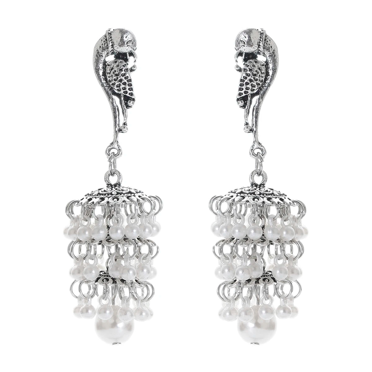 Boho Afghan Ethnic Drop Earrings For Women Pendient Gold Color Gyspy Silver Color Bell Ladies Indian Earring Jewelry