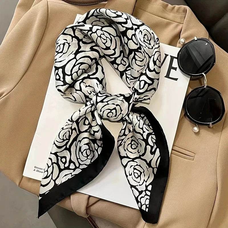 Fashion Luxury Brand 70cm Silk Square Scarf Women Satin Neck Tie Female Hair Bandana Headkerchief Shawl Wrap Hijab Echarpe - AIAZ