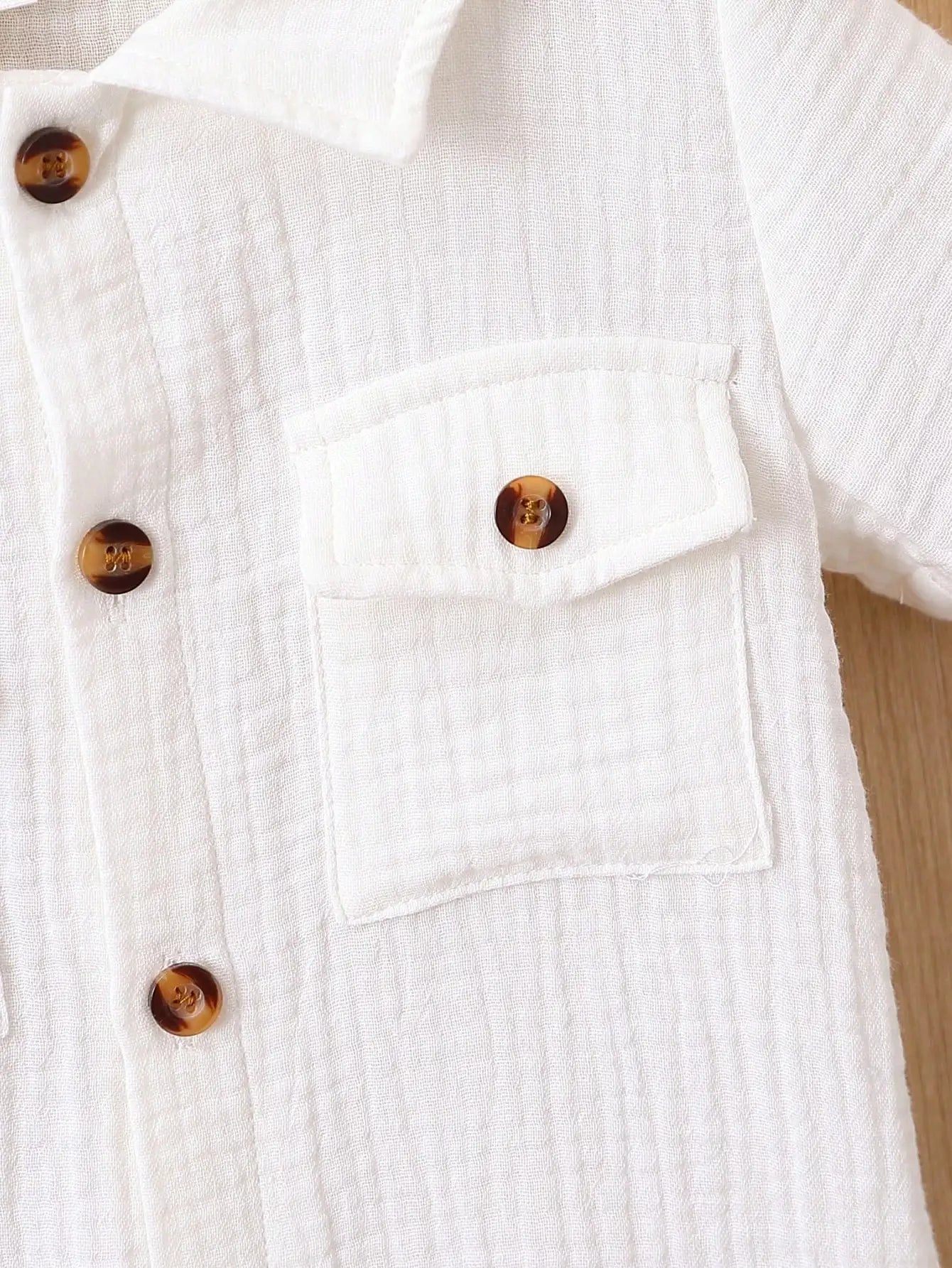 Summer Casual Comfort Soft Solid Color Simple Cotton Short Sleeve Romper Baby Girl Pocket Fashion Baby Boy Romper