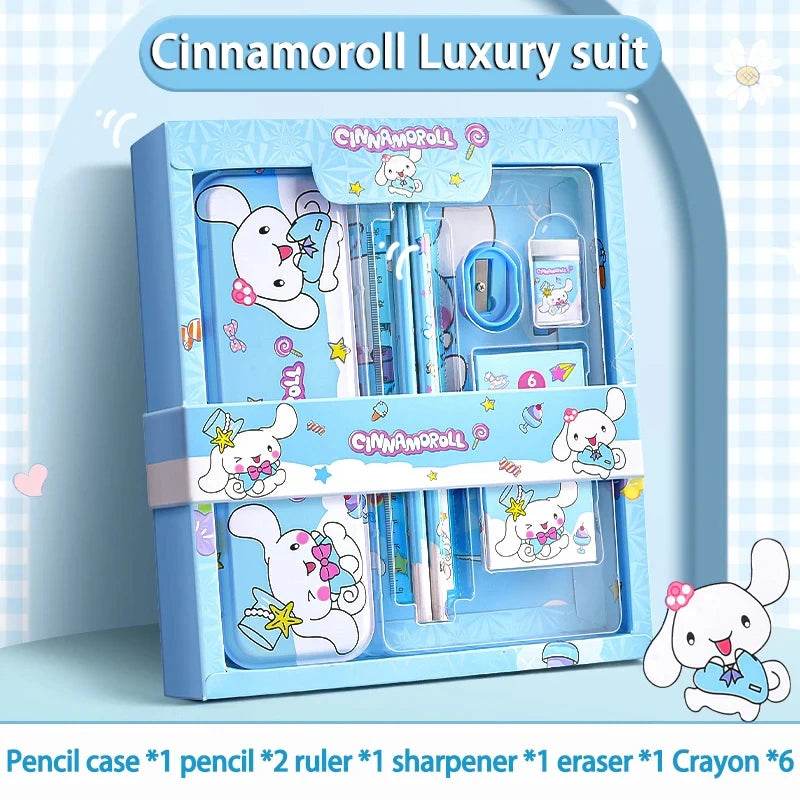 Sanrio Kuromi Melody Cinnamoroll Stationery Gift Box Girls Primary School 12-Piece School Supplies for Children Kawaii New Hot - AIAZ