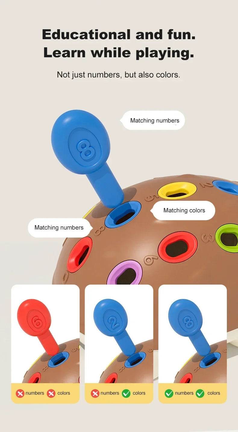 Hedgehog Montessori Educational Toy Fine Motor Toys for Toddlers Learning Counting & Training Develop Concentration Sensory Gift - AIAZ