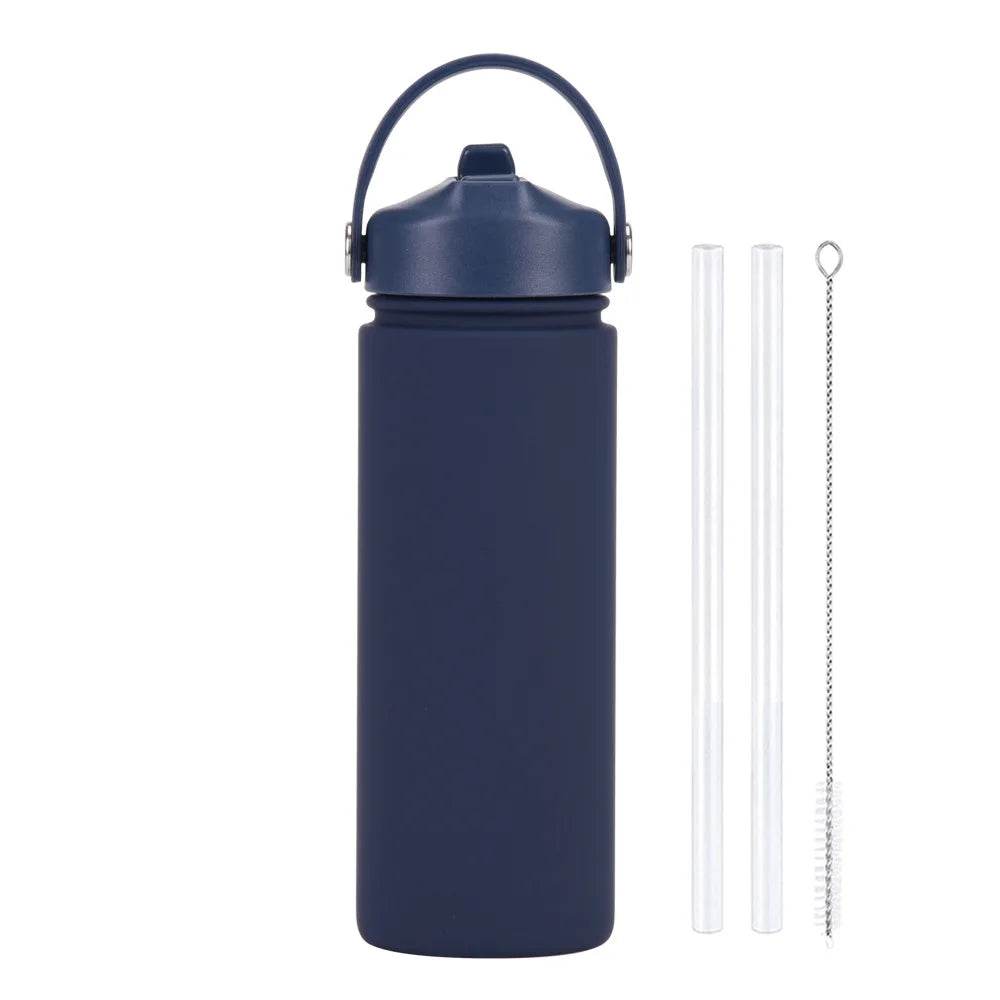 Insulated Water Bottle 500ml Custom Text/Logo - 304 Steel, 24H Cold, Office & Gym Essentials - AIAZ