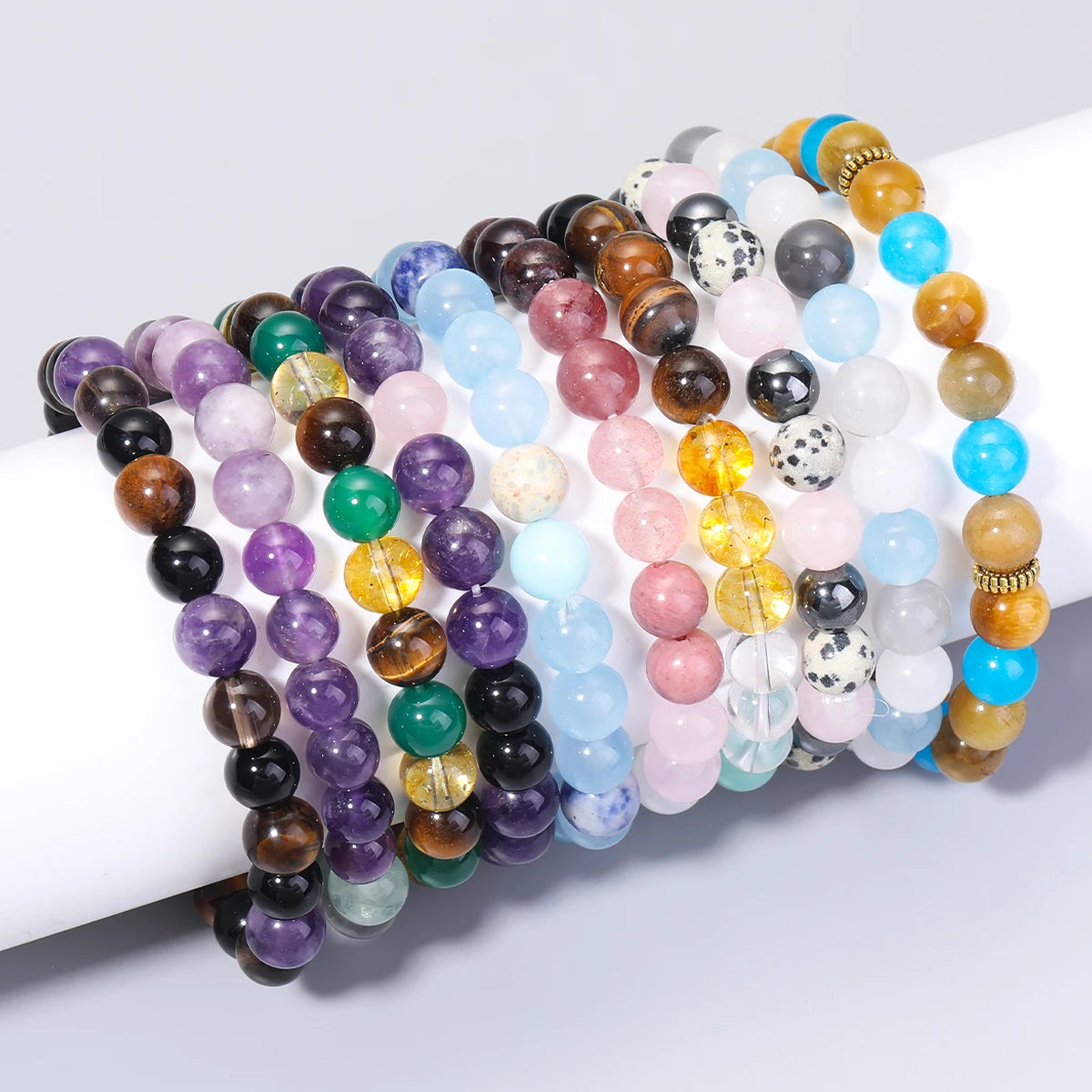 Protection Natural Stone Bracelet For Women Men Attract Good Luck Money Protection Health Crystal Citrine Tiger Eye Bracelet