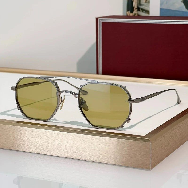 MARBOT Sunglasses Double Bridge Design Handmade Quality Alloy Rectangular Designer Brand Classic Alloy Glasses Outdoor UV400