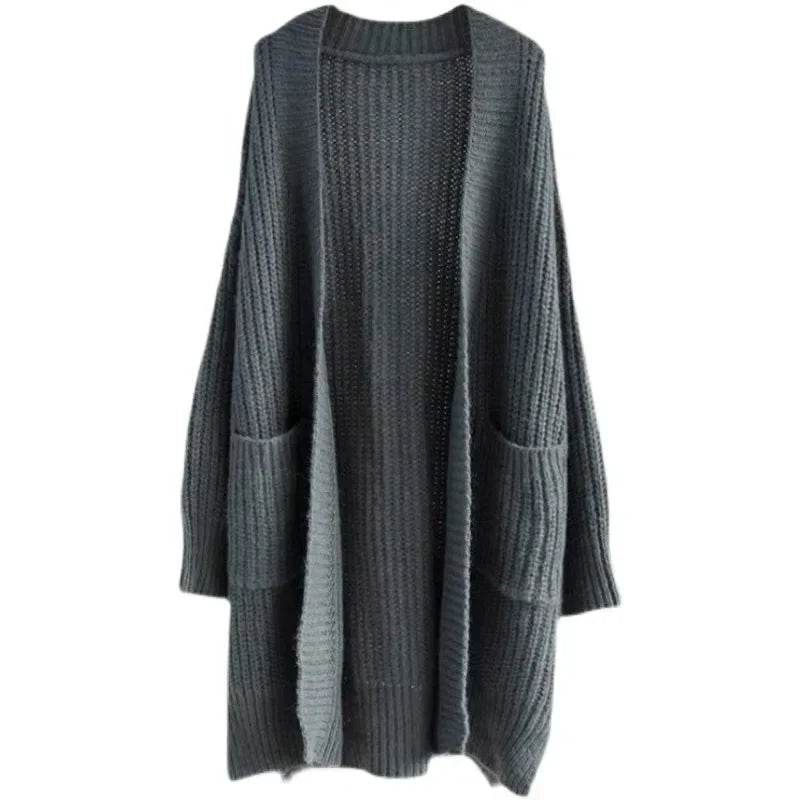 Women Long Cardigan Spring Knitted Loose V-neck Autumn Winter Elegant Sweet Outerwear Ladies Sweater Coat Soft Jacket Y2K 2025 - AIAZ