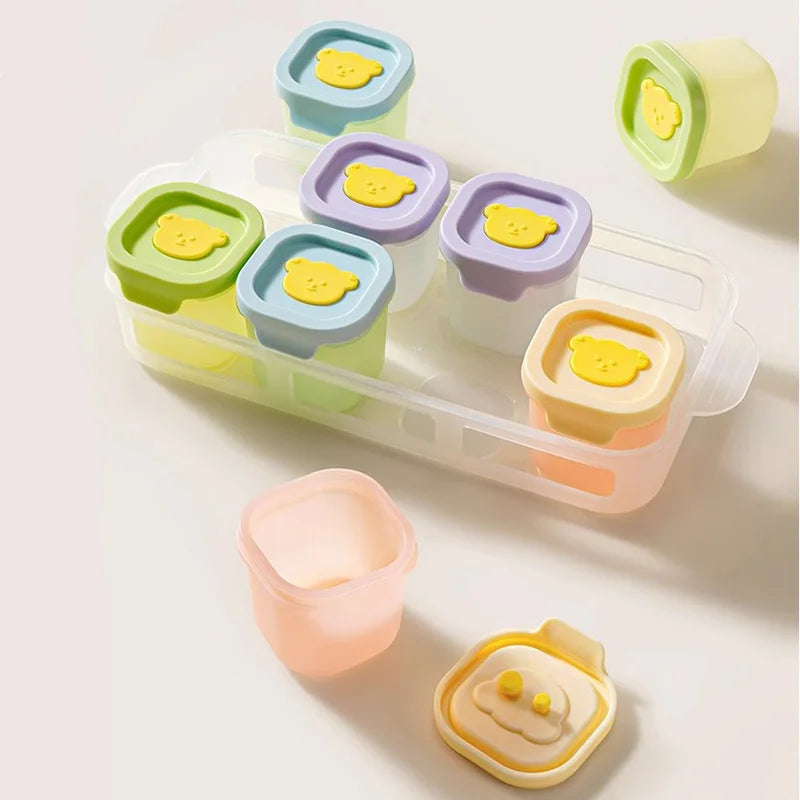 Baby complementary food box storage frozen compartment baby bear silicone mold complementary food packaging box