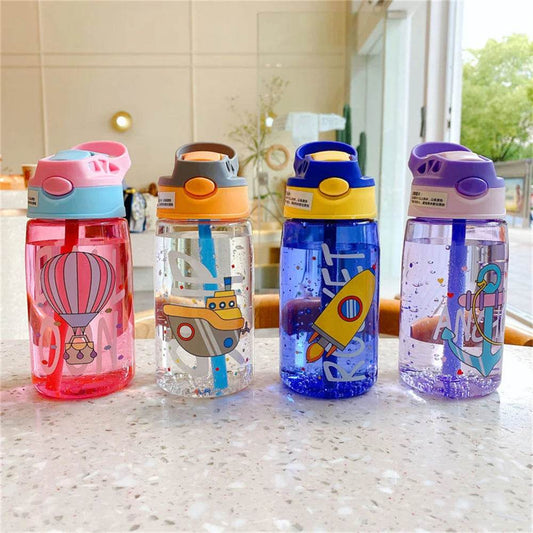 480Ml Kids Sippy Cup Water Bottles Creative Cartoon Feeding Cups With Straws And Lids Spill Proof Portable Toddlers Drinkware - AIAZ