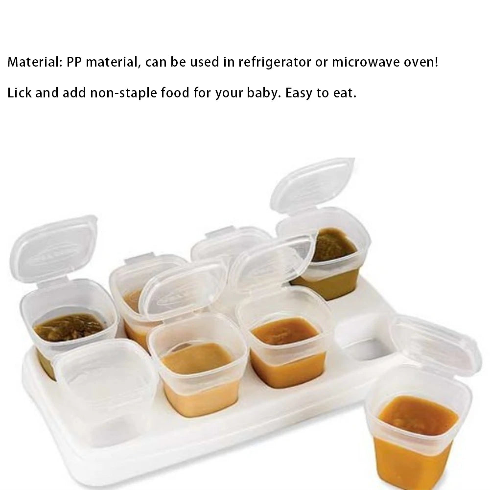 A63T-Baby Food Jars,Baby Food Storage, Baby Food Containers, Sprout Cups Reusable Stackable Storage Cups With Tray (9 PCS)