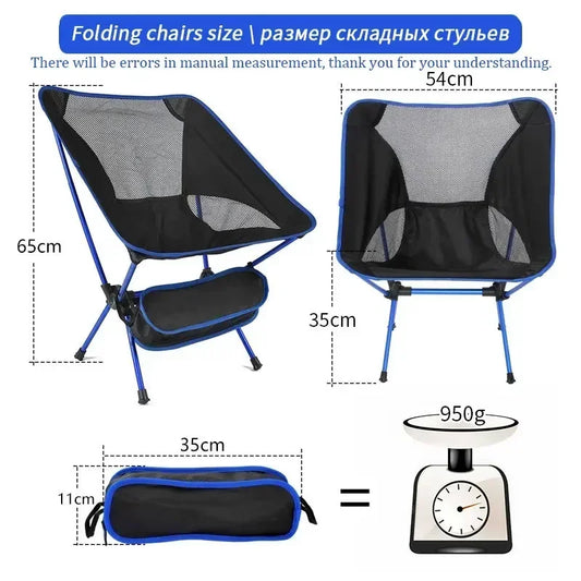 Outdoor Portable Folding Chair Beach Chairs for BBQ Travel Beach Hiking Picnic Seat Easy to Carry Convenient