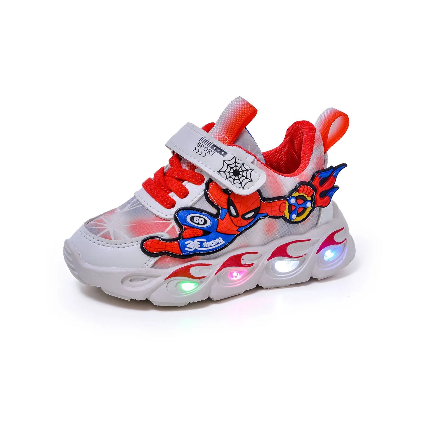 Disney Fashion Spiderman Baby Boys Sneakers Spring/autumn Children's Shoes Lighted Sneaker Trendy Kids Boy Sports Casual Shoes