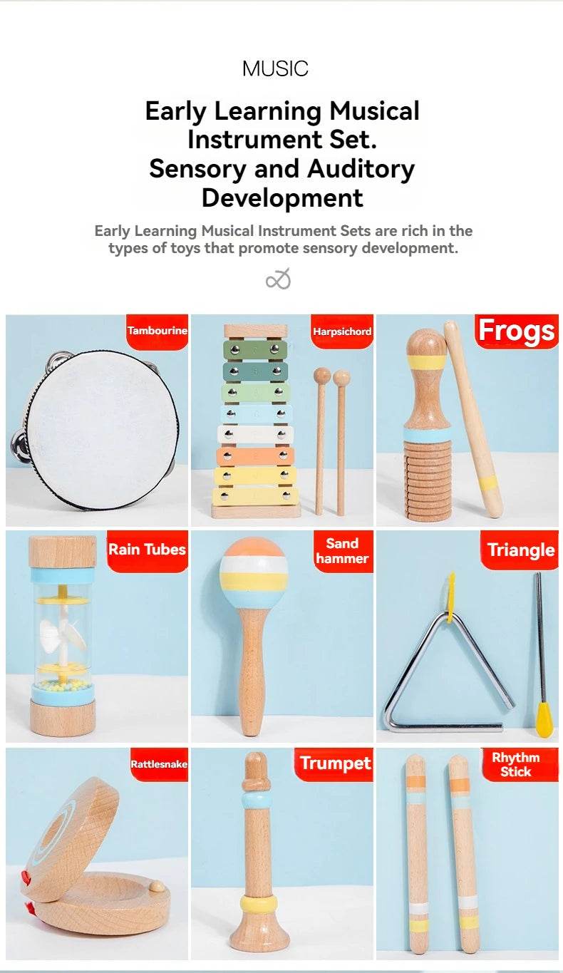 Interactive Musical Toy Wooden Toys Child Percussion Instruments Early Educational Toys Birthday Gifts for Toddlers Girl Boy - AIAZ