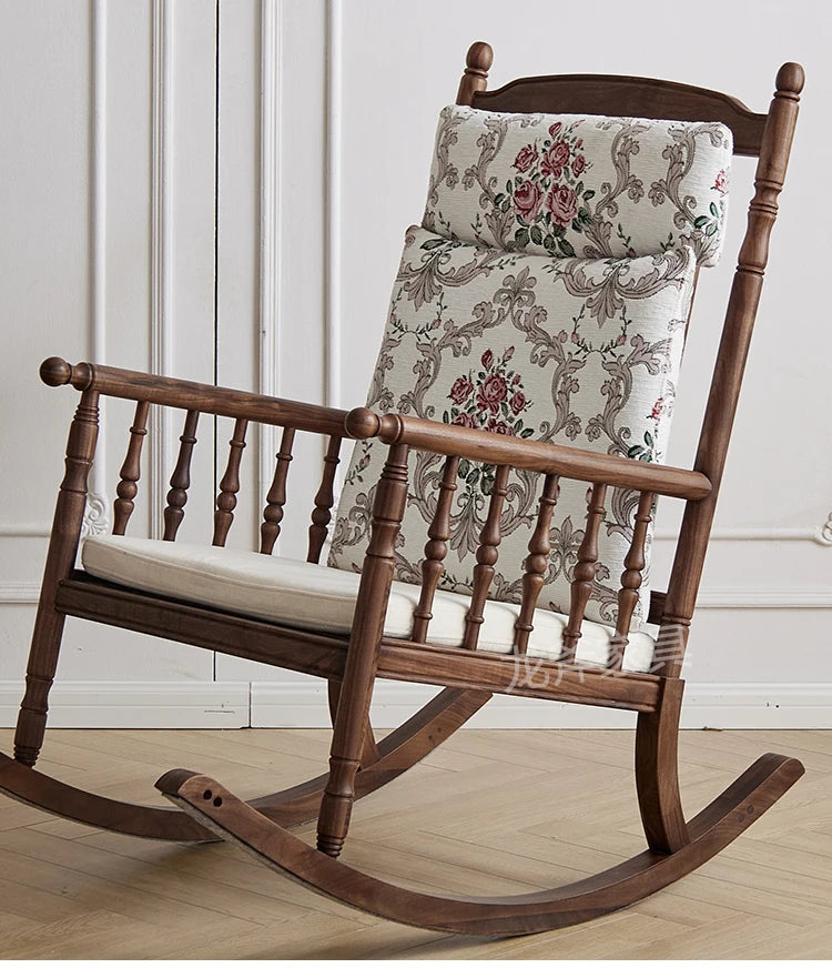 North American Black Walnut All Solid Wood Rocking Chair Bedroom Sofa Chair