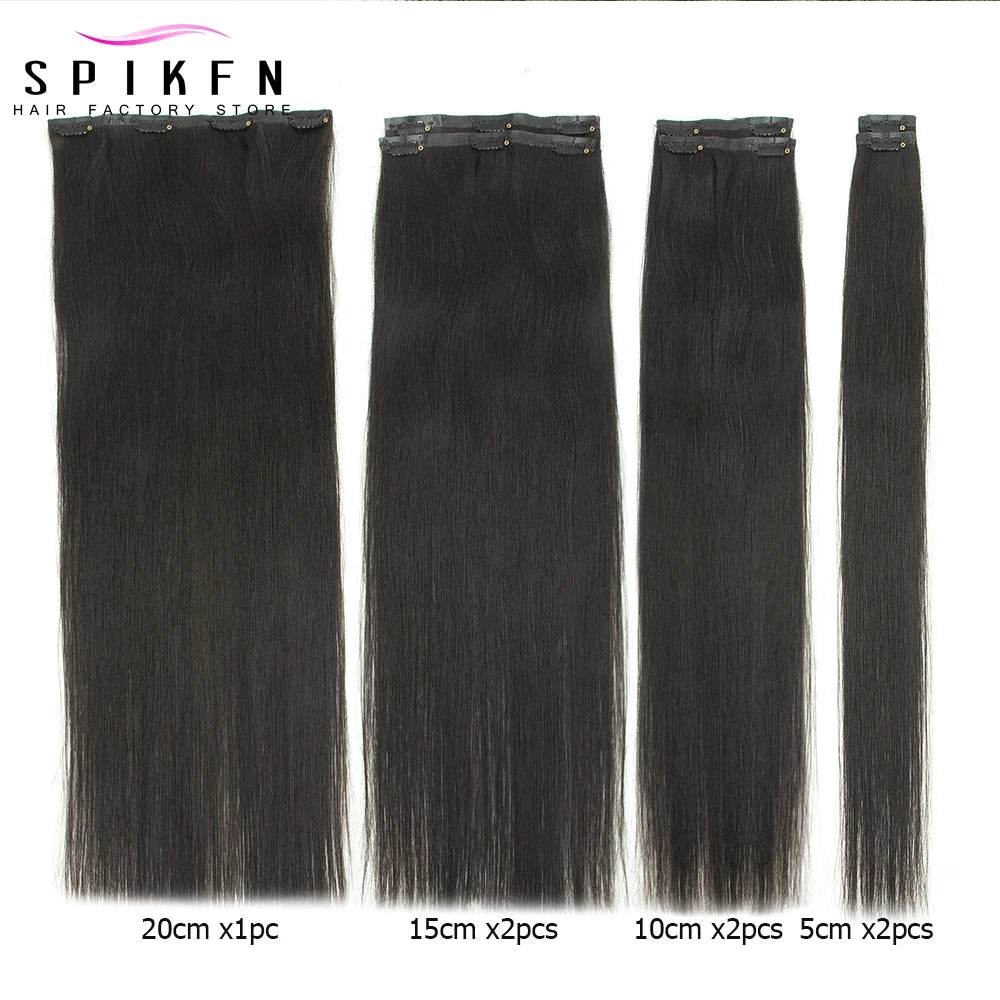 Invisible PU Clip ins Extensions 100-120g 7pcs/set Clip in Human Hair Chocolate Brown Straight Machine Remy Hair Pieces Clip On - AIAZ