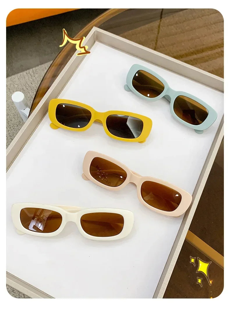 Children Cute Vintage Frosted Rectangle Sunglasses Outdoor Girls Boys Sweet Sun glasses Protection Classic Kids eyewear UV400