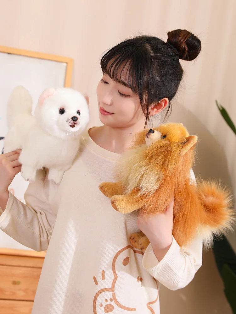 Premium Simulation Pomeranian Dog Plush Toy Cute Stuffed Animals High Quality Puppy Plushies Doll Cartoon Soft Kids Toys Gifts - AIAZ