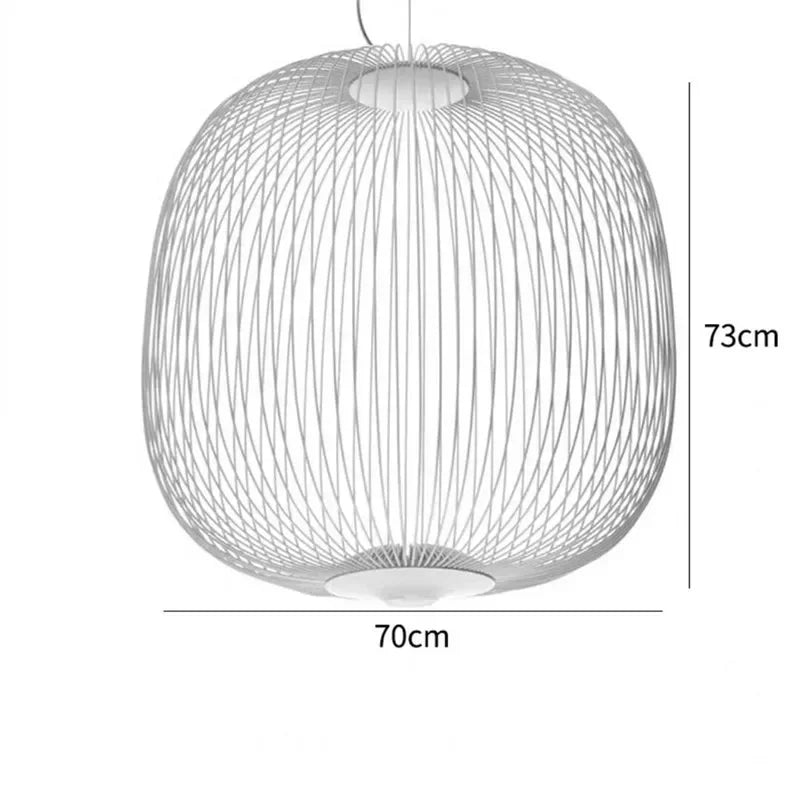 Replica Foscarini Spokes 1/2 Suspesnsion White Pendant Lamp Dining room Bar Kitchen Island Birdcage Light Italian Designer Lamp