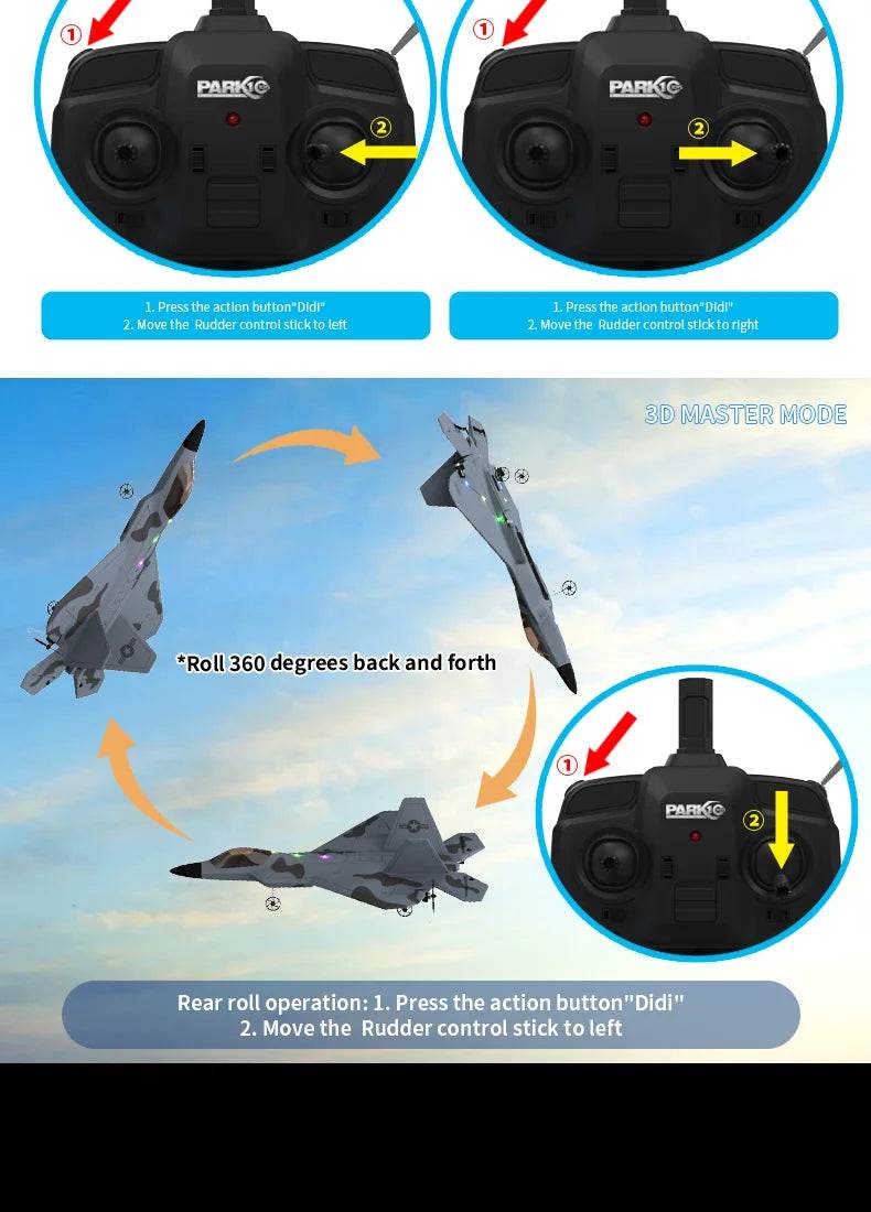 2024 New F22S 2.4G 4CH 3D6G RC Airplane Raptor F22 Warplane WLtoys A180 Upgrade Version LED Light With Gyroscope Out Door Toys - AIAZ