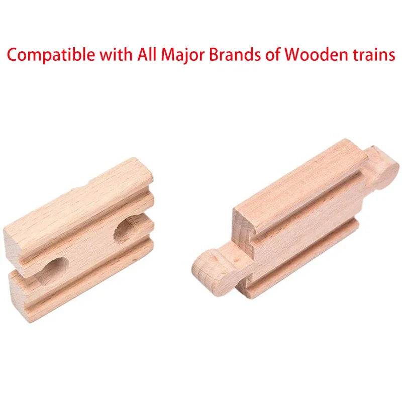 DIY Children Wooden Train Rail Track Accessories Toy Cross Track Railway Toys Compatible All Track for Kids Boys & Girls Gifts - AIAZ