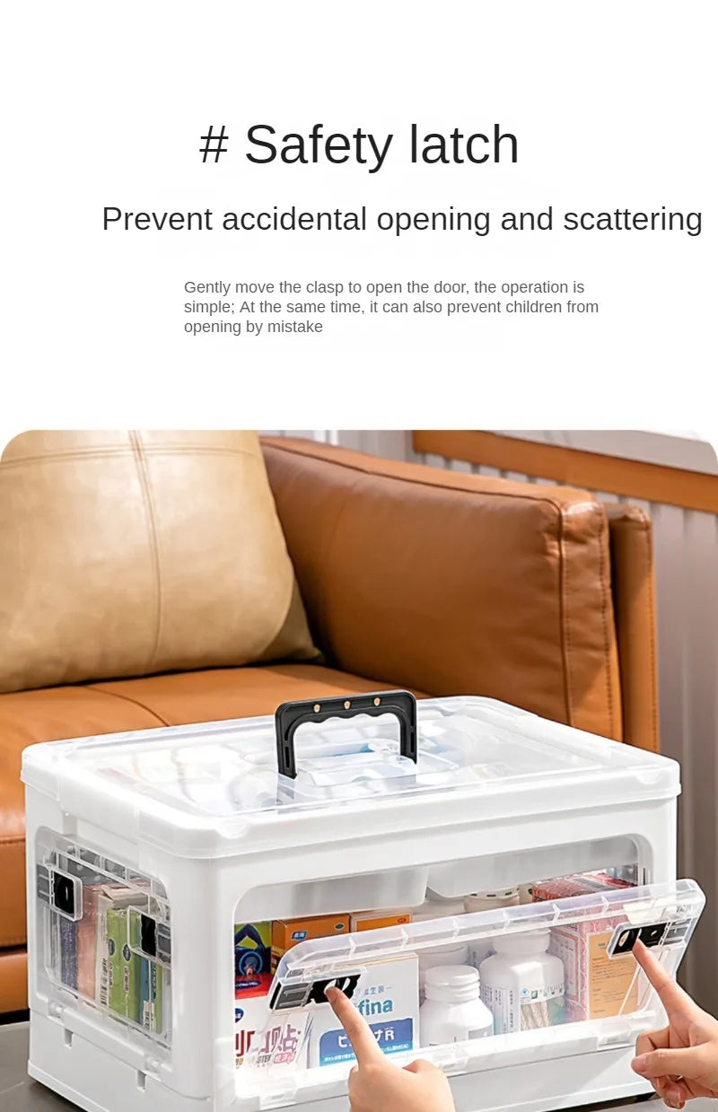 Medicine  Large Capacity Household Storage Box Transparent Emergency Medicine Box Foldable Multi-functional Sorting Box