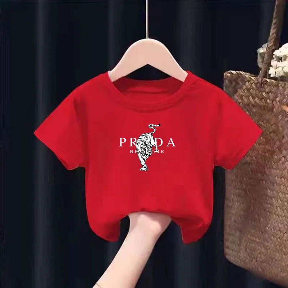 2024 New Fashion Luxury Brand TShirt Kids Casual Streetwear Baby T-Shirt Boys Clothes Anime Girls Tops Children Tees Free Tees