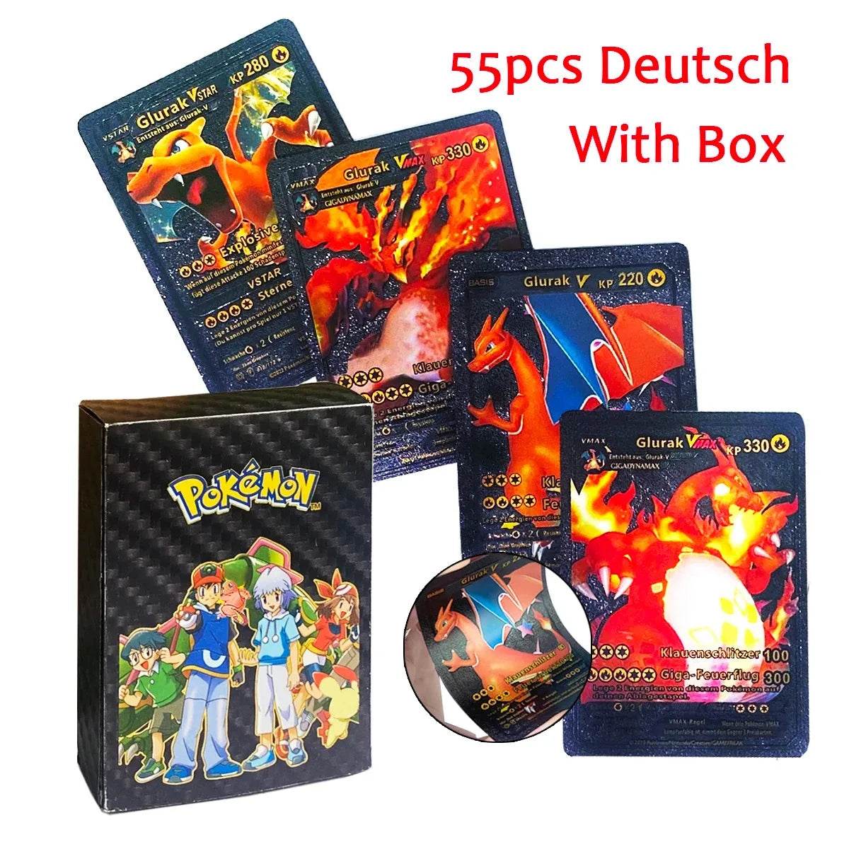Pokemon Cards Vmax GX Gold Foil Flash Card English Spanish Colorful Pikachu Charizard French German Game Battle Collection Cards - AIAZ