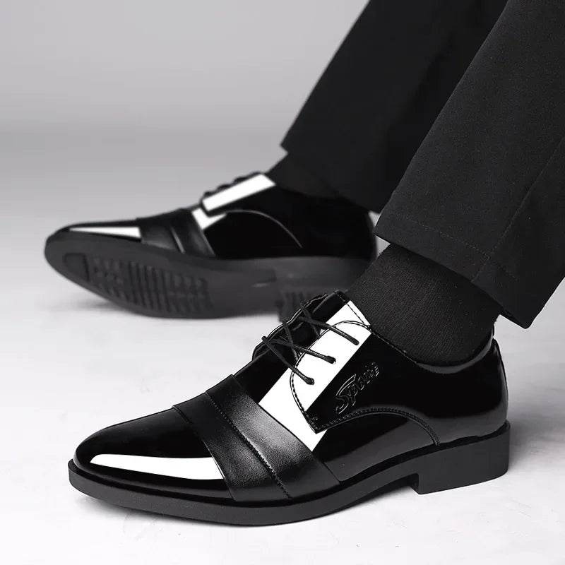 Business Men's Formal Shoes Official Leather Casual Social Shoe Male Black High Quality Fashion Gentleman 2024 Style Legitimate - AIAZ