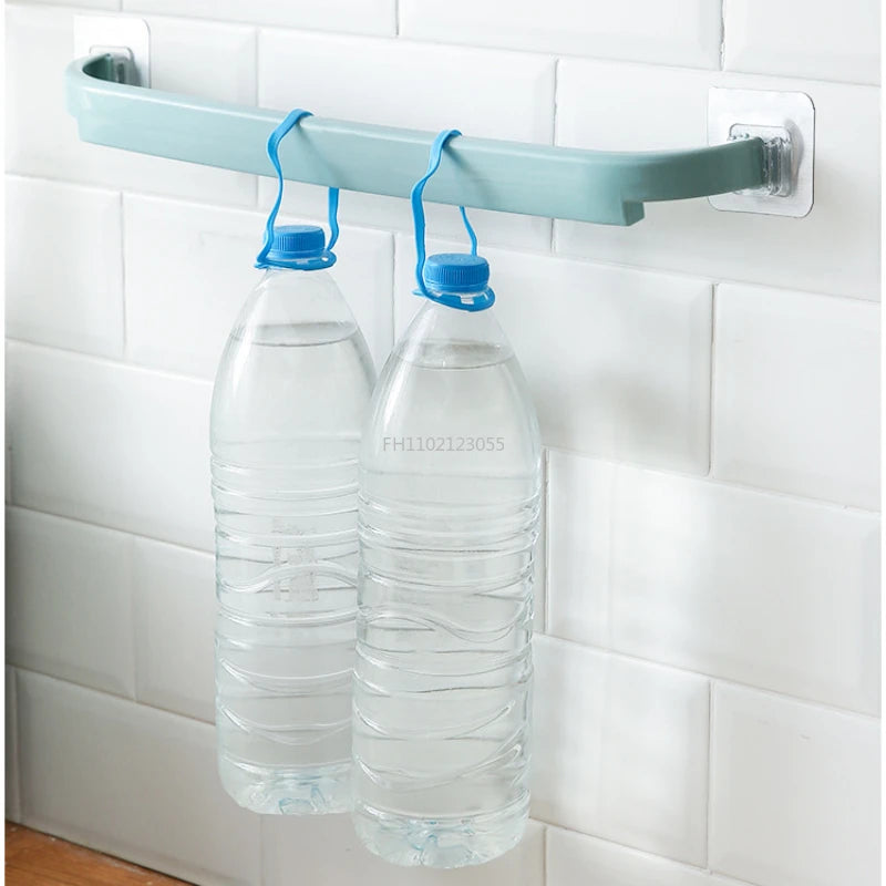 Bathroom Shelf PendantToilet Paper Holder Plastic Self-adhesive Towel Rack Wall-mounted Hanging Hook Bathroom Supplies