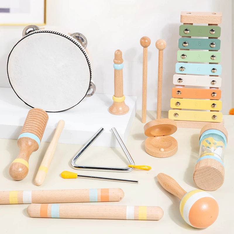 Interactive Musical Toy Wooden Toys Child Percussion Instruments Early Educational Toys Birthday Gifts for Toddlers Girl Boy - AIAZ