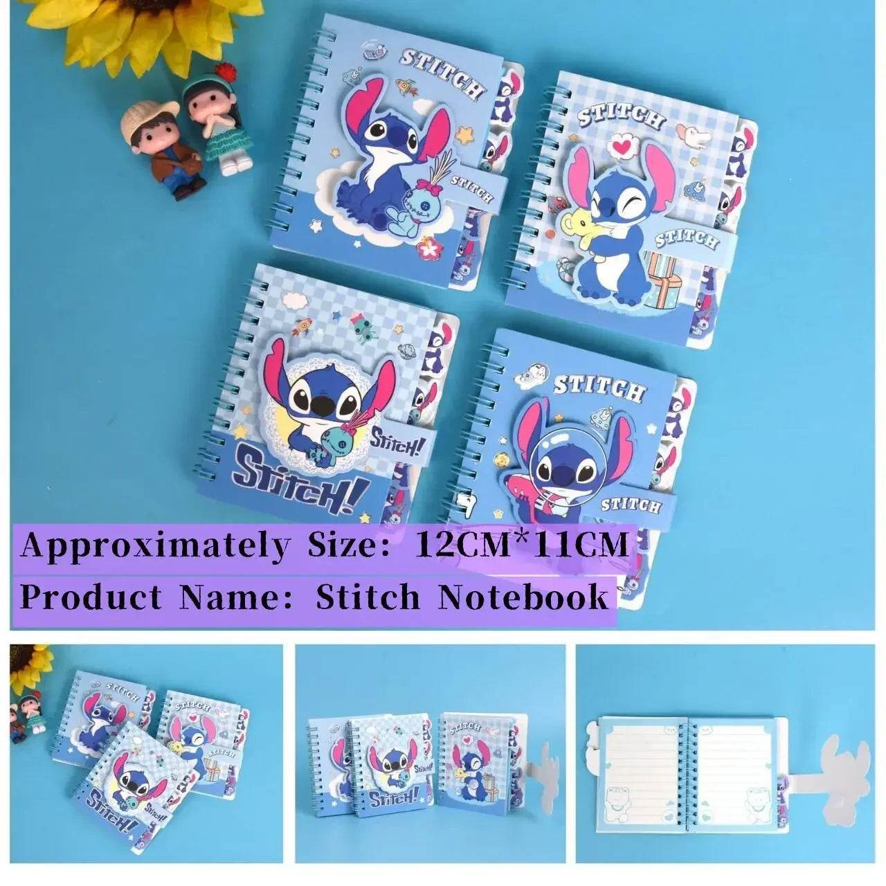 Stitch Notebook lovable Anime Cartoon School Supplies Portable Diary Fashion Office Supplies Coil Book Children Gift - AIAZ