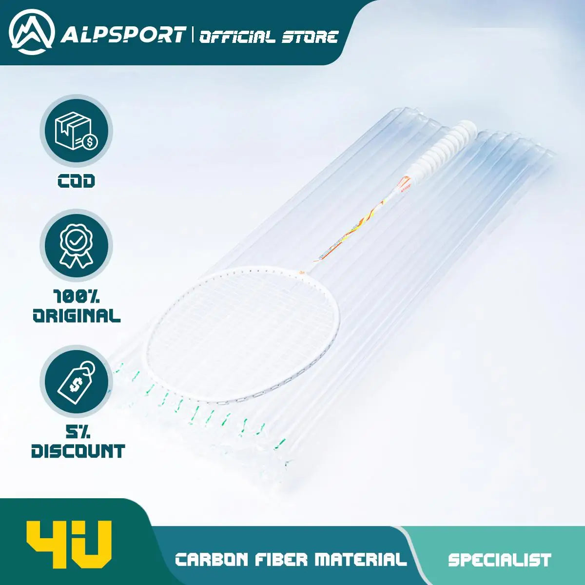 ALP LT 2Pcs/lot 100% Carbon Fiber Elastic 4U 30Lbs Racket Offensive and Defensive Professional Badminton Racket With Bag