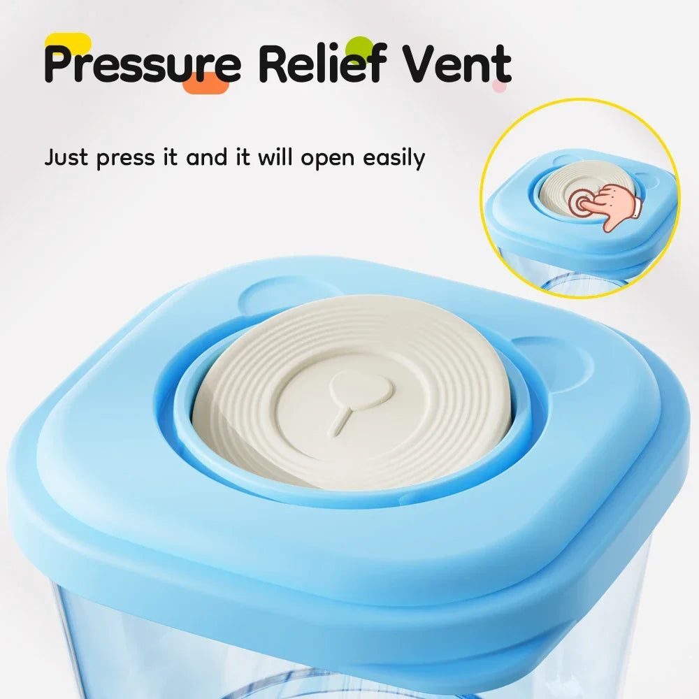 4pcs 150ml Cartoon Baby Food Containers Safe PP Material Heated And Refrigerated Feeding Boxes with Measurement Scale Lines