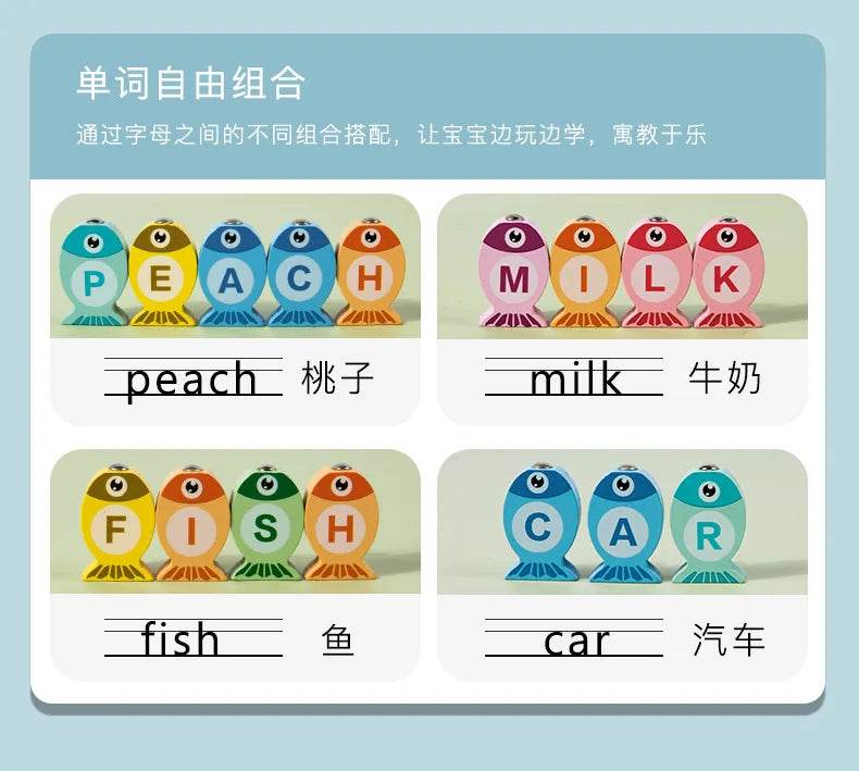 Kids Wooden Fishing Game Toys Gifts Early Education Alphabet Numeric Cognitive Toys Children Interactive Games Toys for Gifts - AIAZ